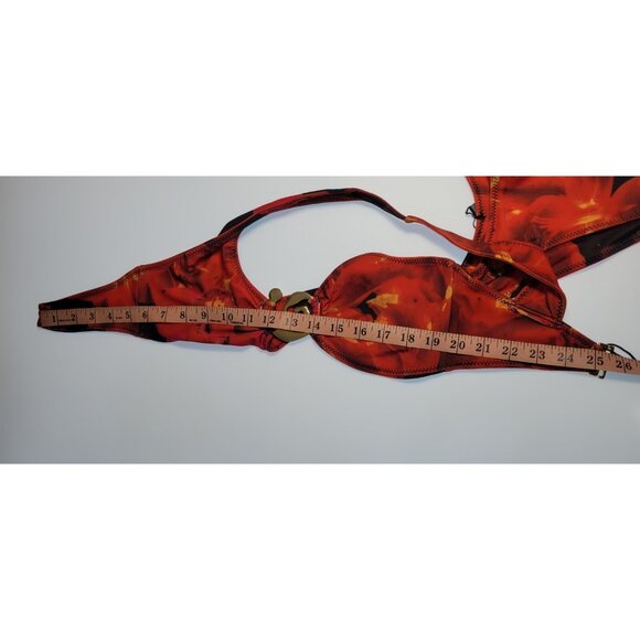 SAME Los Angeles Swim Womens Spiral one Shoulder One Piece Color Red Tropical M - Picture 6 of 7